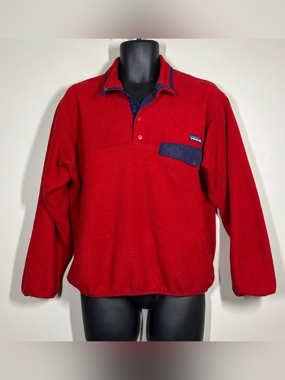 Vintage Patagonia Mens M Synchilla Snap T 
Red Pullover fleece sweatshirt